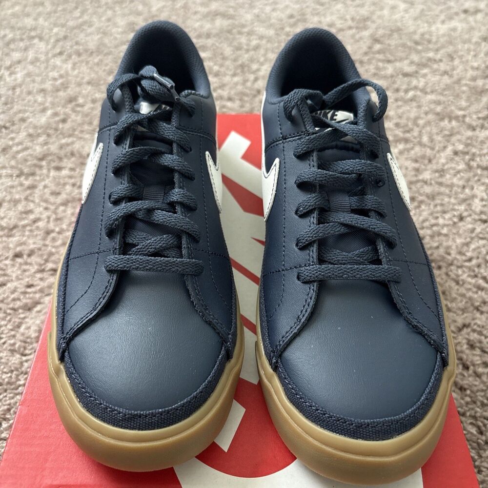 Nike Court Legacy Thunder Blue Gum Light Brown Sail Size 7Y GS DA5380-401 New